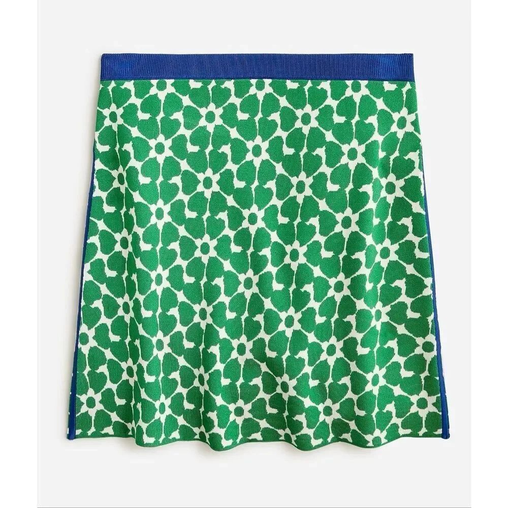 J. Crew Floral Jacquard Mini Skirt | XS in Green